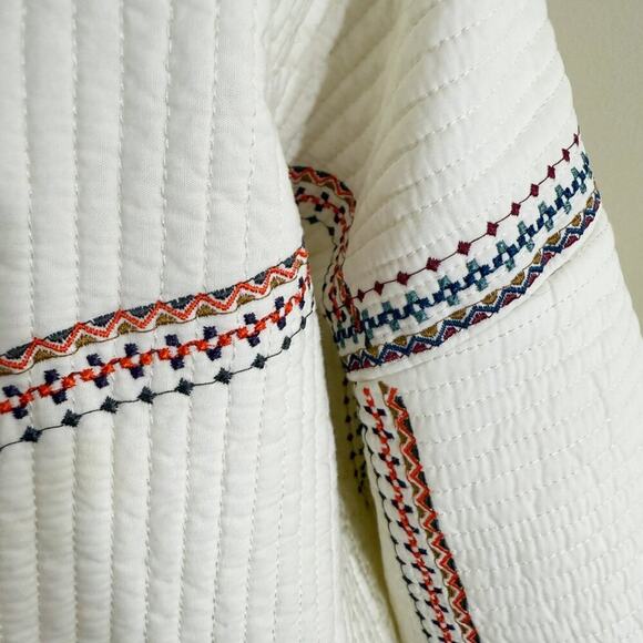 BlankNYC Cream Open Front Quilt Kimono Jacket Women's Size Small Oversized Fit - Picture 5 of 11